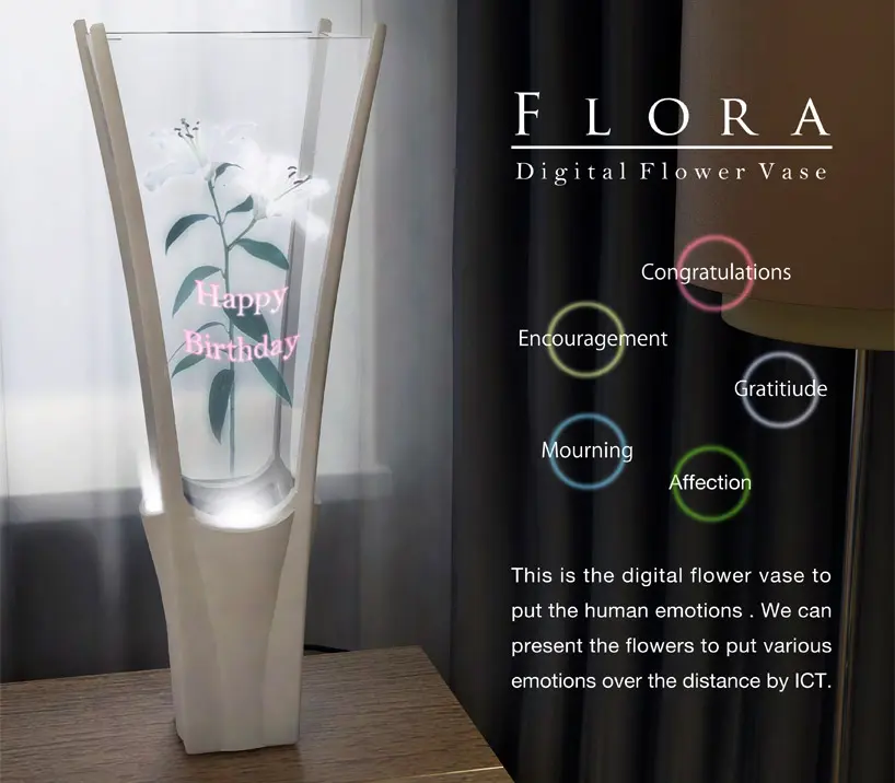 ‘Flora’ digital flower vase by Yoshiki Matsuyama
