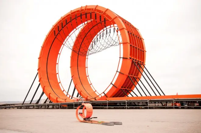 A Giant Hot Wheels Double Loop Stunt Track For Real Cars? Yes Please.