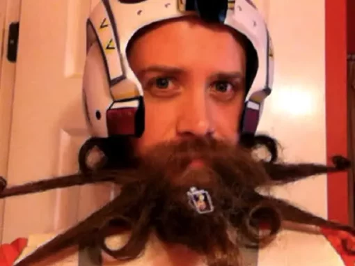 Beard in the Shape of a Star Wars X-Wing Fighter