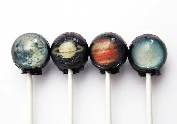 Solar System Hard Candy Lollipops
