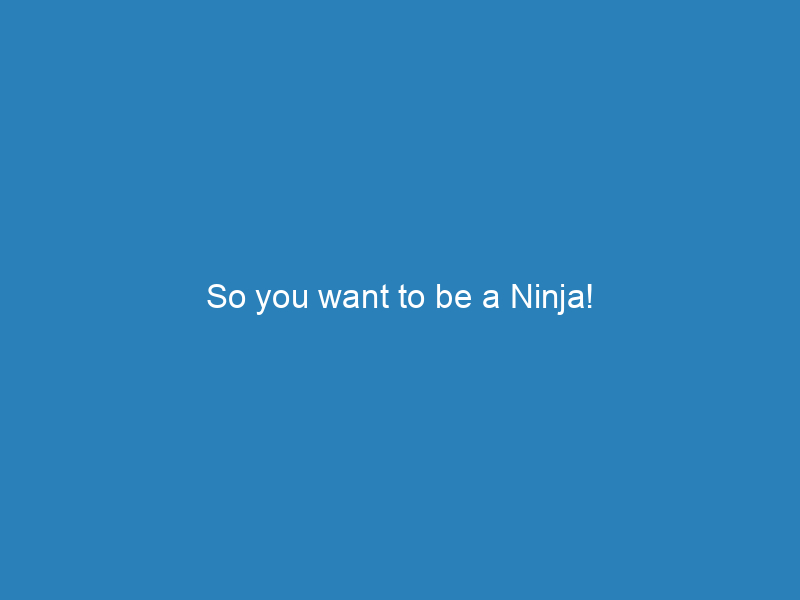 So you want to be a Ninja!